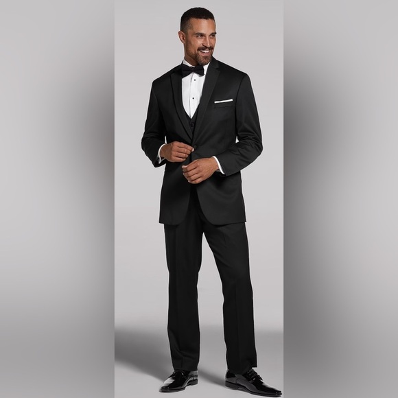 BLACK by Vera Wang Slim Fit Peak Lapel Tuxedo Jacket 46R - Picture 1 of 5